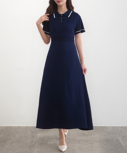 「CENEA」 半袖ワンピース LARGE チャコール レディース_画像8
