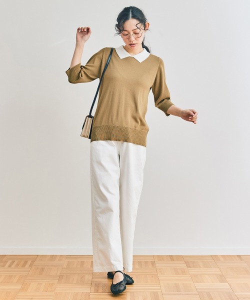 「and myera」 7分袖ニット LL グレー レディース_画像9