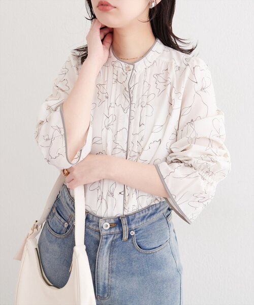 「natural couture」 長袖ブラウス FREE チャコールグレー レディース_画像2