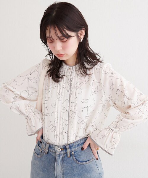 「natural couture」 長袖ブラウス FREE チャコールグレー レディース_画像3
