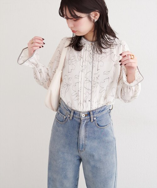 「natural couture」 長袖ブラウス FREE チャコールグレー レディース_画像4