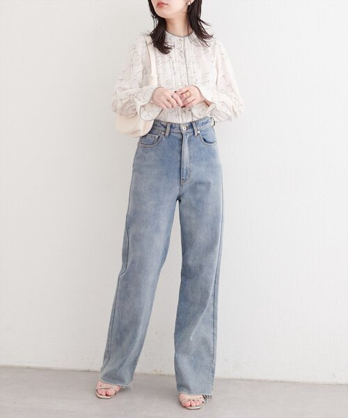 「natural couture」 長袖ブラウス FREE チャコールグレー レディース_画像5