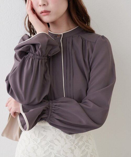 「natural couture」 長袖ブラウス FREE チャコールグレー レディース_画像7