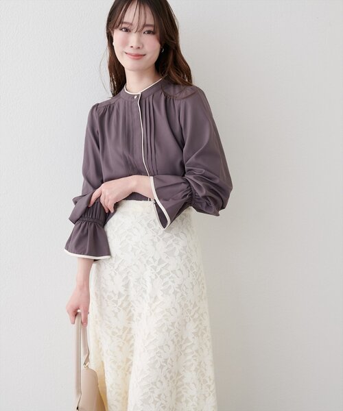 「natural couture」 長袖ブラウス FREE チャコールグレー レディース_画像8