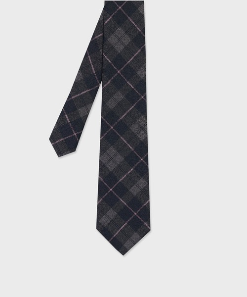 極美品　ポールスミスブラック　チェック柄　サイズ40(L) Paul Smith（ポール・スミス） ネクタイ メランジタータンチェック