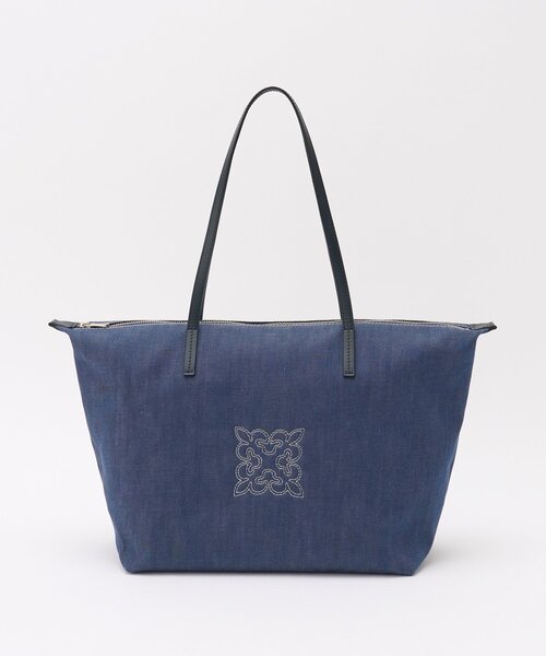 美品 russet トートバッグ　エブリデイトート　デニム　保証書付き russet（ラシット） トートバッグ 「WEB限定」デニムトートバッグ