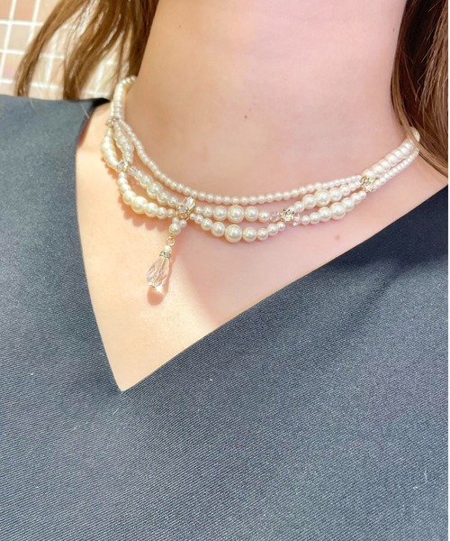 ネックレス Cupid Heart 結婚式 二次会 ちょっとしたお食事会におすすめアクセ 3連パール１粒ネックレス Zozotown Yahoo 店 通販 Yahoo ショッピング