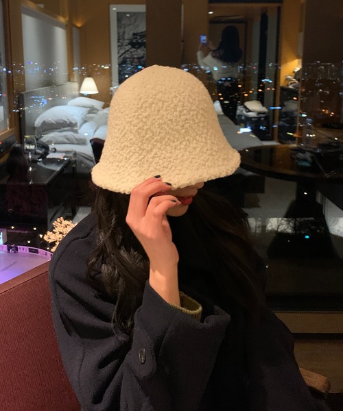 cream creme 帽子 ハット ウール編みバケットハット レディース 