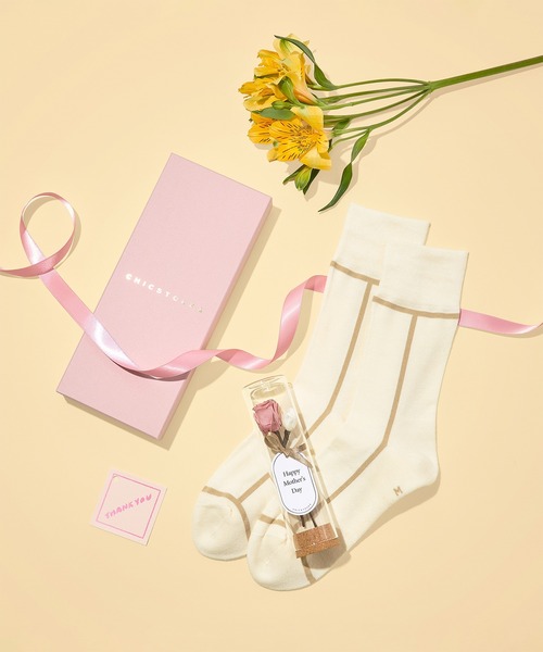 CHICSTOCKS（シックストックス） 靴下 母の日限定 ガラスブーケ付き1足