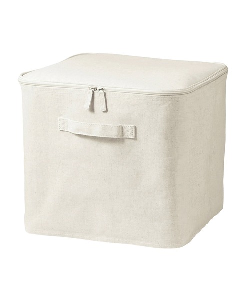 無印良品（MUJI） 収納 ポリエステル麻 ソフトボックス フタ式 L 約幅