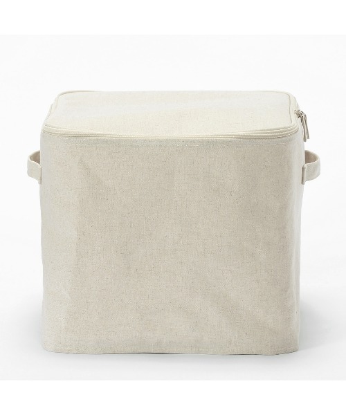 無印良品（MUJI） 収納 ポリエステル麻 ソフトボックス フタ式 L 約幅