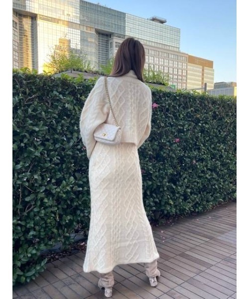 me&me couture ニット セーター モヘヤシャギーケーブルセット