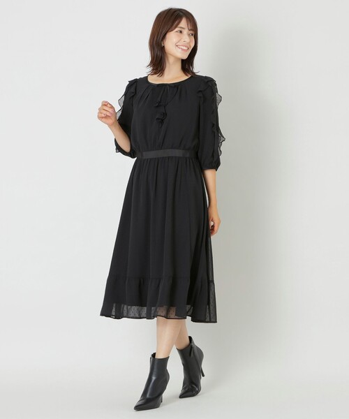 TO BE CHIC★美品★シフォンカットジャカード　ワンピース TO BE CHIC（トゥー ビー シック） パーティードレス ワンピース