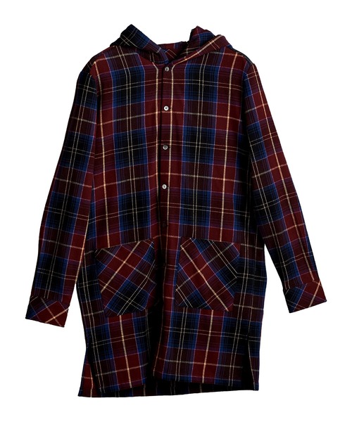 NO ID.（ノーアイディー） シャツ 「NO ID.」Check Hood Long Shirt 