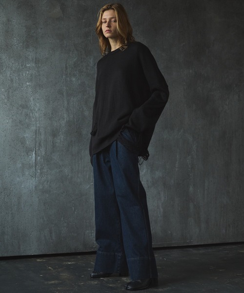 CIASENSE ジーンズ Low-rise Stitch Straight Denim Pants