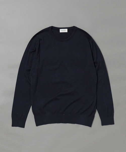 セーター ニット JOHN SMEDLEY / DAVID 30ゲージ コットン  クルーネックニット メンズの画像