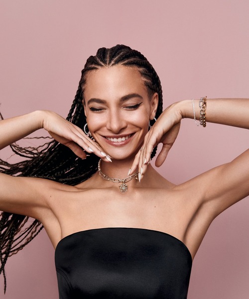 Pandora パヴェ　ビーズ　フープ　ピアス PANDORA ピアス ダブル バンド パヴェ フープピアス レディース