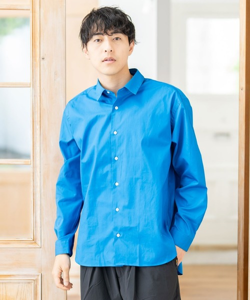 BRICK＆SONS シャツ ＆リラックスバックプリーツシャツ「ディープ  