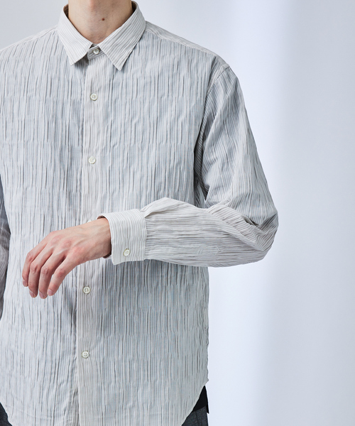 アバハウス（ABAHOUSE）/【リンクルストライプ】レギュラーカラーシャツ ABAHOUSE（アバハウス） シャツ 「リンクルストライプ」レギュラー