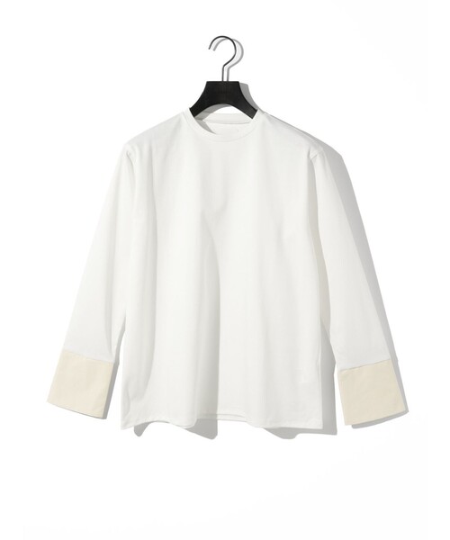 MIDIUMISOLID / ミディウミソリッド MIDIUMISOLID for Ladies カフス切替プルオーバー MIDIUMISOLID tシャツ for Ladies カフス切替プルオーバー