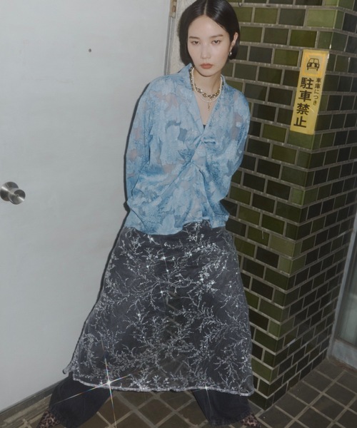スカート Flower spangle wrap skirt/フラワースパンコール