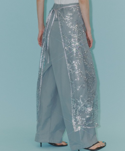 スカート Flower spangle wrap skirt/フラワースパンコールラップ