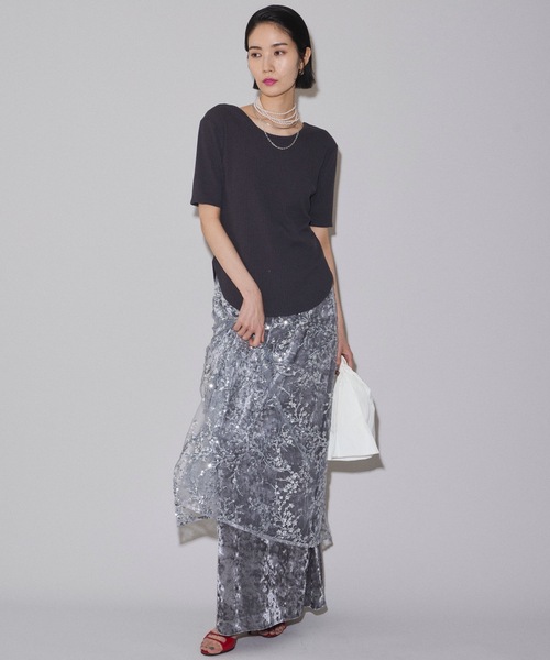スカート Flower spangle wrap skirt/フラワースパンコールラップ