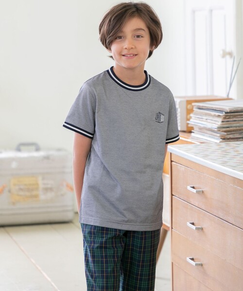 J.PRESS tシャツ 「110-130cm」COOLMAX コンビボーダー リブT