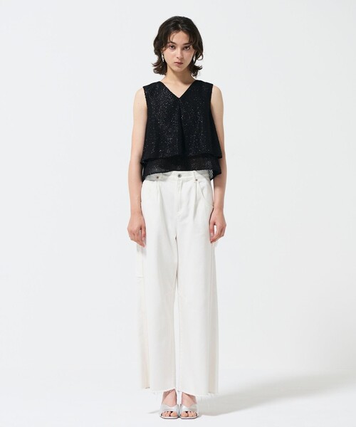 ブラウス シャツ シフォンカットジャガードトップ レディース GRACE CONTINENTAL ブラウス シャツ シフォンカットジャガード