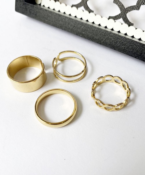 Port（ポート） 指輪 リング 4ピース セット シンプル デザイン セット