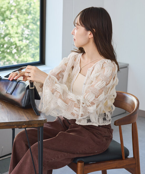Kastane ブラウス シャツ 「前後2WAY」格子レース2WAY