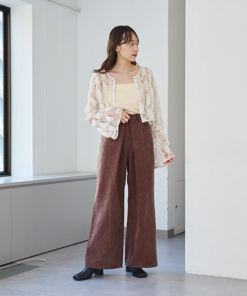 Kastane ブラウス シャツ 「前後2WAY」格子レース2WAY