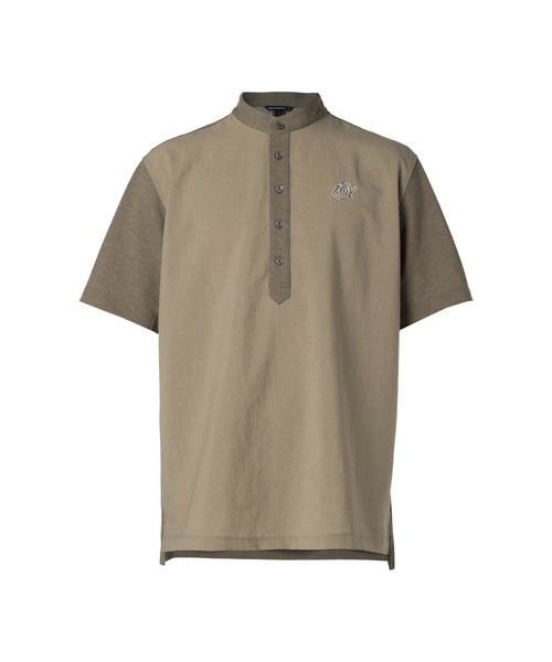 ポロシャツ MENS DOT MESH COOL ヘンリーネック半袖ポロシャツ メンズ