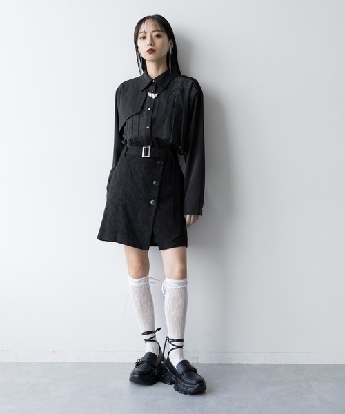 HARE ブラウス シャツ アシメプリーツシャツ(HARE) レディース