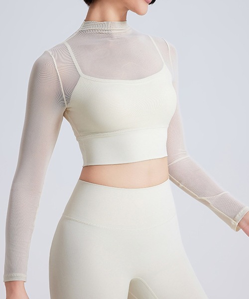未使用品❣️クリスチャンオジャール　シースルー　メッシュ長袖　サイズフリー 胸シースルー長袖 / White | nowchiii