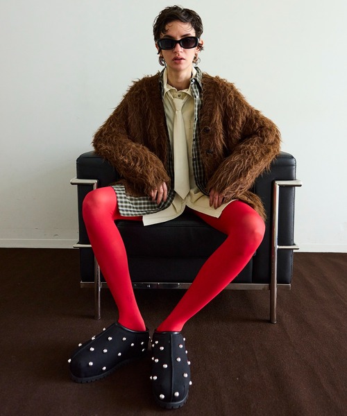 メゾンスペシャル Fluffy shaggy cardigan ブラウン　茶色 MAISON SPECIAL（メゾンスペシャル） カーディガン Fluffy Shaggy Knit