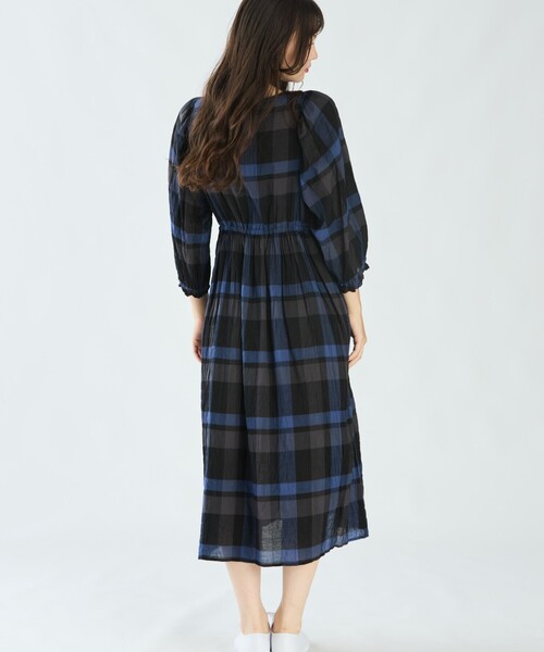 To b. by agnes ワンピース チェックシャーリングワンピース