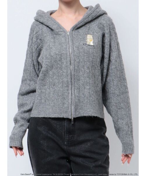 ニット セーター 「Care Bearsコラボ」CABLE ZIP HOODIE KNIT/ケーブルジップフーディーニット レディース Care Bearsコラボ】CABLE ZIP HOODIE KNIT[品番：MKSW0060727