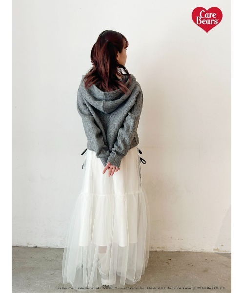 ニット セーター 「Care Bearsコラボ」CABLE ZIP HOODIE KNIT/ケーブルジップフーディーニット レディース CALNAMUR ニット セーター 「Care Bearsコラボ」CABLE ZIP