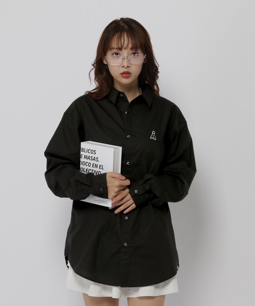 ALAND ブラウス シャツ 「UNISEX」ALAND／Aロゴワッペンロングスリーブ 