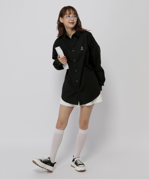 ALAND ブラウス シャツ 「UNISEX」ALAND／Aロゴワッペンロングスリーブ 
