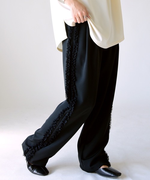 Vitalita ガチョウパンツ サイドフリルパンツ レディースM Vitalita ガチョウパンツ サイドフリルパンツ レディースM