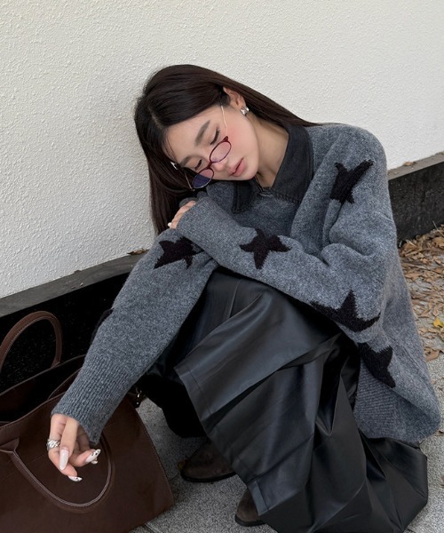 MOUNTAIN RESEARCH 星柄ニットセーター Lサイズ インパクト抜群 圧巻の