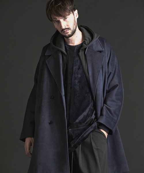no id ポンチョコート　メンズ NO ID.（ノーアイディー） トレンチコート コート 「NO ID.」Double