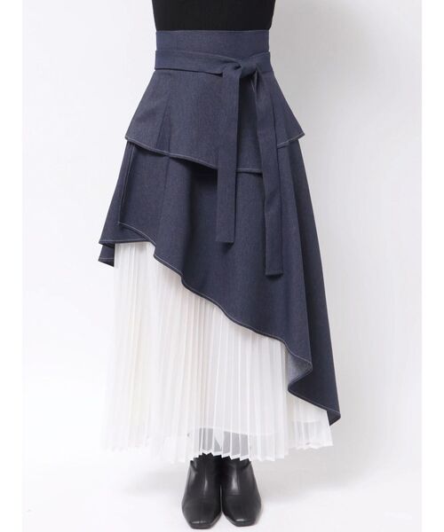dazzlin アシメティアードプリーツスカート dazzlin スカート アシメティアードプリーツスカート : ZOZOTOWN
