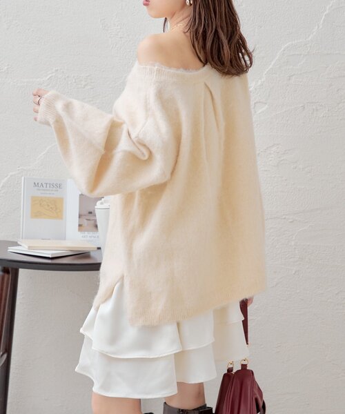 Chico ワンピース 「SET ITEM」シャギールーズニット×フリルミニ