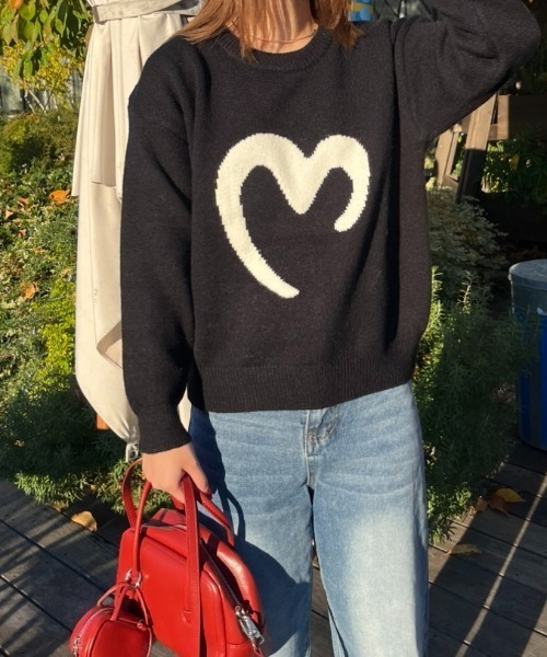 ParAvion ニット セーター ハートデザインニット レディース