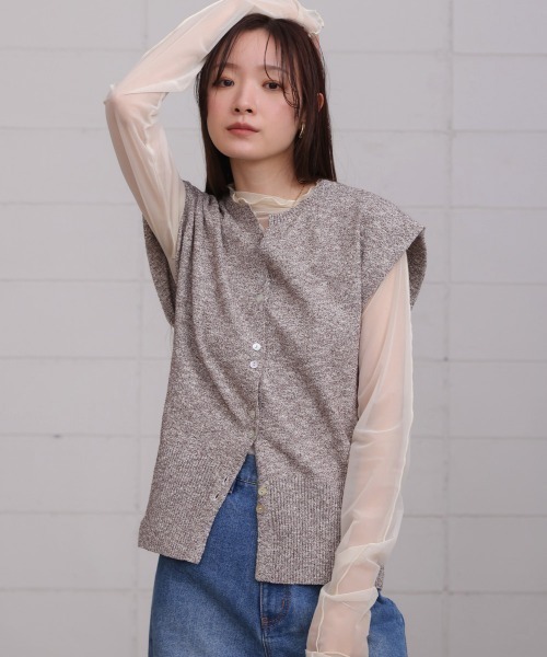 BAB ベスト ジレ ミックス糸ニットベスト レディース : ZOZOTOWN
