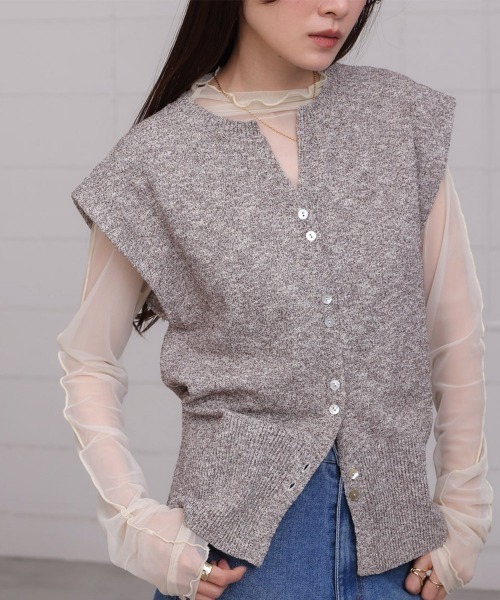 BAB ベスト ジレ ミックス糸ニットベスト レディース : ZOZOTOWN