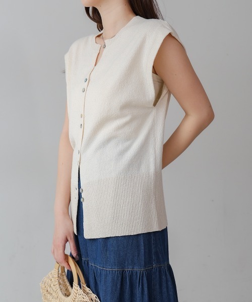 mutsumi　SLOBE IENA　ニットジレ*ベージュ mutsumi SLOBE IENA ニットジレ*ベージュ スローブ イエナ SLOBE